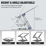 JOYEKY Masa için Dizüstü Bilgisayar Standı, 360° Dönebilen Tabanlı Ayarlanabilir Bilgisayar Standı, İşbirliğine Dayalı Çalışma için Ergonomik Dizüstü Bilgisayar Yükselticisi, Katlanabilir ve