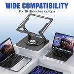 JOYEKY Masa için Dizüstü Bilgisayar Standı, 360° Dönebilen Tabanlı Ayarlanabilir Bilgisayar Standı, İşbirliğine Dayalı Çalışma için Ergonomik Dizüstü Bilgisayar Yükselticisi, Katlanabilir ve
