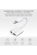 Joyroom Iphone Lightning 2 In1 Şarj Kulaklık Dönüştürücü Jack Adaptör Iphone Lightning S M403 Beyaz
