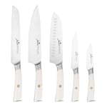 Jumbo Katana Standlı 6 Parça Alman Çeliği Beyaz Bıçak Seti
