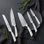 Jumbo Katana Standlı 6 Parça Alman Çeliği Beyaz Bıçak Seti