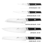 Jumbo Katana Standlı 6 Parça Alman Çeliği Siyah Bıçak Seti