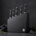 Jumbo Katana Standlı 6 Parça Alman Çeliği Siyah Bıçak Seti
