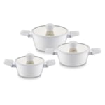 Jumbo Swiss Crystal 6 Parça Light Grey Midi Tencere Seti