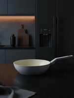 Jumbo Swiss Crystal Light Grey Wok Tava 28 cm
