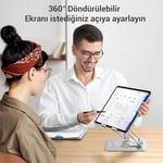 Juo 360° Dönebilen Alüminyum Tablet Standı Yükseklik ve Eğim Ayarlı Metal Tablet Tutucu iPad Pro 13 12 11 Air Mini 5 4 3 Telefon E-Okuyucu Uyumlu
