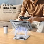 Juo 360° Dönebilen Alüminyum Tablet Standı Yükseklik ve Eğim Ayarlı Metal Tablet Tutucu iPad Pro 13 12 11 Air Mini 5 4 3 Telefon E-Okuyucu Uyumlu