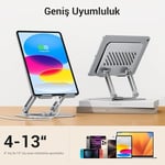 Juo 360° Dönebilen Alüminyum Tablet Standı Yükseklik ve Eğim Ayarlı Metal Tablet Tutucu iPad Pro 13 12 11 Air Mini 5 4 3 Telefon E-Okuyucu Uyumlu