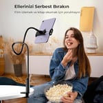 Juo 70 CM Akrobat Esnek Tablet ve Telefon Tutucu Stand Siyah