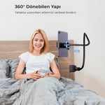 Juo 70 CM Akrobat Esnek Tablet ve Telefon Tutucu Stand Siyah