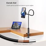 Juo 70 CM Akrobat Esnek Tablet ve Telefon Tutucu Stand Siyah