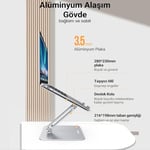 Juo Alüminyum Notebook Standı Yükseklik ve Eğim Ayarlı Ergonomik Metal Laptop Standı 11-17 inch arası notebook dizüstü bilgisayar standı, ayarlanabilir