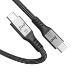 Juo USB 4.0 240W 40Gbps Thunderbolt 4 8K 60Hz USB-C Görüntü Aktarım ve Type-C Hızlı Şarj ve Data Kablosu 1 Metre