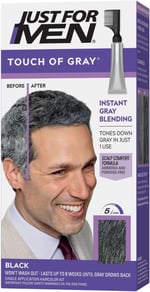 Just For Men Touch of Grey, Gri Saç Boyama Tarak Aplikatörlü Erkekler için, Tuz ve Biber Görünümünde Harika - Siyah, T-55 (Ambalaj değişebilir)