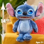 Just Play Disney Stitch Many Moods 34,3 cm büyük etkileşimli pelüş oyuncak, 50+ ses efekti ve sözler, etkileyici LCD gözler, 3 yaşından itibaren çocuk oyuncağı
