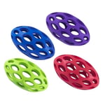 JW Pet Hol-ee Futbol Köpek Oyuncak Bulmaca Topu, Doğal Kauçuk, Orta Boy (15 cm Uzunluk), Renkler Değişebilir - Seçenekler: Medium, L, Mini