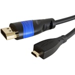 KabelDirekt – 2 m – micro-HDMI kablosu (HDMI – Micro-HDMI, iki yönlü – Ultra HD için 4 K @ 60 Hz – Ethernet ile yüksek hız – HDMI 2.0/1.4 ile uyumlu, t - Seçenekler: 2m, 3m, 5m, Standart., Tek kişilik