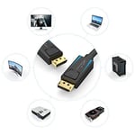 KabelDirekt - 8K / 60Hz DisplayPort Kablosu 1.4 - 2 m - Oyun bilgisayarları/dizüstü bilgisayarları, 4K / 8K oyun monitörleri ve ultra hızlı 144Hz / 165Hz / 240Hz için boşluksuz korumalı DP kablosu