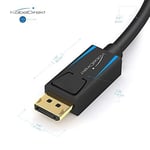 KabelDirekt - 8K / 60Hz DisplayPort Kablosu 1.4 - 2 m - Oyun bilgisayarları/dizüstü bilgisayarları, 4K / 8K oyun monitörleri ve ultra hızlı 144Hz / 165Hz / 240Hz için boşluksuz korumalı DP kablosu