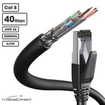 KabelDirekt – Cat 8 ağ kablosu, 40 Gigabit, esnek ve kırılmaz yapı – 10m (LAN kablosu/Ethernet kablosu, maksimum fiber hızı iletir ve oyun/PS5/Xbox için uygundur, RJ45 fiş)