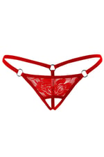 Kadın Açık Kırmızı Dantelli Seksi İç Çamaşırı Fantezi Külot G String