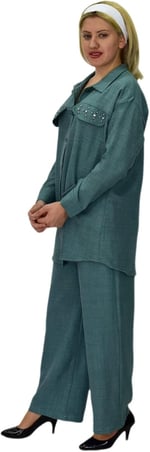 Kadın Ayrobin İkili Bluz Pantolon Takım BGL-ST03710