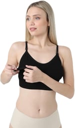 Kadın Beyaz Lohusa Dikişsiz Klipsli Toparlayıcı Emzirme Sütyeni (Beyaz / 100)