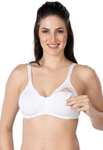 Kadın Beyaz Modal Cotton Emzirme Sütyeni