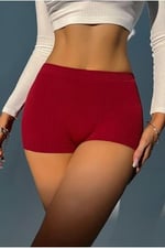 Kadın Bordo Kaşkorse Kumaş Boxer Şort
