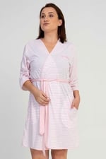Kadın Büyük Beden Kapri Kol Rosebloom Sabahlık C3T2N1601