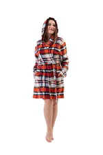 Kadın Büyük Beden Kısa Brown Polar Sabahlık 201005-8758