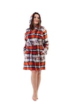 Kadın Büyük Beden Kısa Brown Polar Sabahlık 201005-8758
