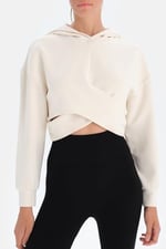 KADIN ÇAPRAZ DETAYLI MODAL SWEATSHIRT