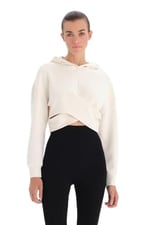 KADIN ÇAPRAZ DETAYLI MODAL SWEATSHIRT