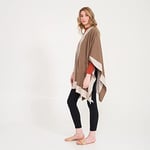 Kadın Çift Taraflı Şık Triko Şal Panço Pelerin Hırka
