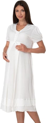 Kadın Ekru Hamile Lohusa Gecelik, 2XL, TYCGWK73BN171014357530353-86D0018318138