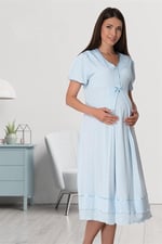Kadın Ekru Hamile Lohusa Gecelik (Ekru / 2XL)-Effortt8023-19804IGP27167752