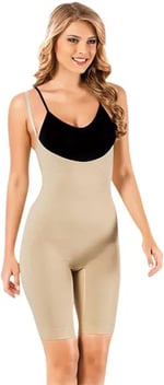 Kadın Göğüs Altı Paçalı Tam Boy Ten Body Korse 9006