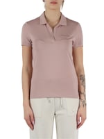 Kadın Gold İşlemeli EA7 Logolu Polo Yaka Kısa Kollu Pembe Polo Yaka T-Shirt 7W000266 AF12500-U4079