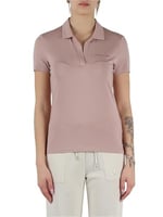 Kadın Gold İşlemeli EA7 Logolu Polo Yaka Kısa Kollu Pembe Polo Yaka T-Shirt 7W000266 AF12500-U4079