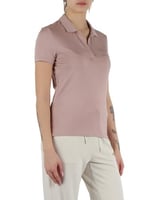 Kadın Gold İşlemeli EA7 Logolu Polo Yaka Kısa Kollu Pembe Polo Yaka T-Shirt 7W000266 AF12500-U4079