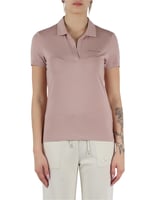 Kadın Gold İşlemeli EA7 Logolu Polo Yaka Kısa Kollu Pembe Polo Yaka T-Shirt 7W000266 AF12500-U4079