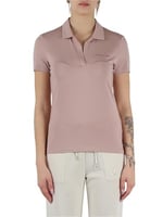Kadın Gold İşlemeli EA7 Logolu Polo Yaka Kısa Kollu Pembe Polo Yaka T-Shirt 7W000266 AF12500-U4079