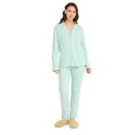 Kadın Gömlek Pantolon Pijama Takımı, %100 Pamuk, Yumuşak ve Rahat, Şık ve Fonksiyonel, Penye, Düğmeli, Kadın Pijama Seti