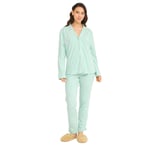 Kadın Gömlek Pantolon Pijama Takımı, %100 Pamuk, Yumuşak ve Rahat, Şık ve Fonksiyonel, Penye, Düğmeli, Kadın Pijama Seti