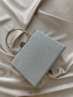 Kadın Gümüş Simli Abiye, Clutch Gece Çantası