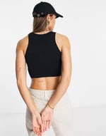 Kadın Halter Yaka Siyah Crop Top Bluz
