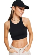 Kadın Halter Yaka Siyah Crop Top Bluz