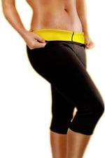 Kadın Hot Neopren Spor Pantolonu Kapri Pantolon Bel Antrenman Şekillendirici Terleme Pantolonu Panty