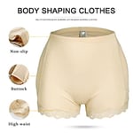Kadın kaldırıcı bel eğitmen Shapewear külot 4 çıkarılabilir pedleri dantel vücut şekillendirici elastik bel şekillendirici külot kalça arttırıcı karın kontrolü daha büyük sahte